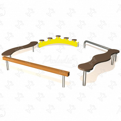 Circuit d'équilibre J09 aires de jeux jeux d'équilibre & jeux à grimper parcours image 3d