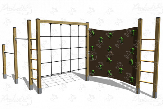 J1605 aires de jeux jeux d'équilibre & jeux à grimper structures à grimper image 3d