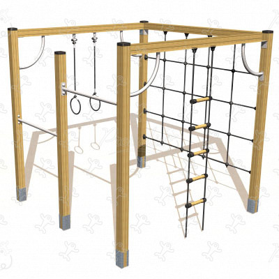 J1610 aires de jeux jeux d'équilibre & jeux à grimper structures à grimper image 3d