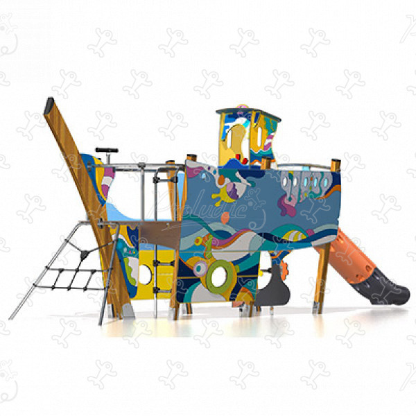 Crevettier J1950-GO aires de jeux grafic games pour des aires de jeux personnalisées finition océane image 3d