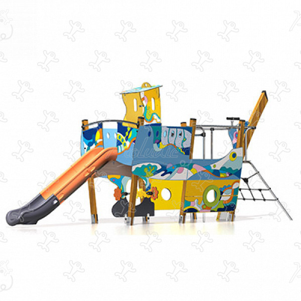 Crevettier J1950-GO aires de jeux grafic games pour des aires de jeux personnalisées finition océane image 3d