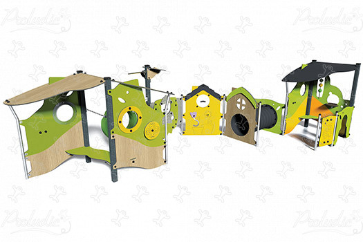 Village des lutins J225® aires de jeux jeux classiques cabanes / maisonnettes image 3d