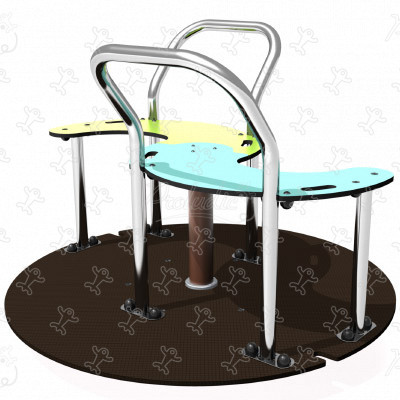 Tourbillon inclusif double J2404 aires de jeux jeux dynamiques tourniquets / jeux à rotation image 3d