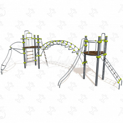 J2536-M aires de jeux structures multi-activités / jeux multifonctions ixo image 3d