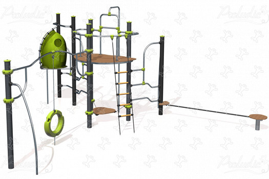 J2583-M aires de jeux structures multi-activités / jeux multifonctions ixo image 3d