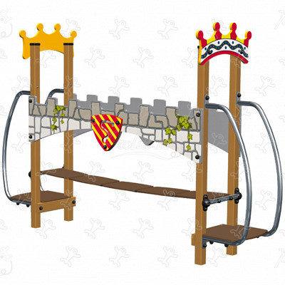 Le pont levis J2605-GM aires de jeux grafic games pour des aires de jeux personnalisées finition médiéval image 3d