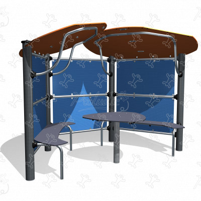 Espace Rencontre 2 J2850 mobilier urbain mobilier, clôtures & accessoires mobilier (banc, corbeille, abri) image 3d