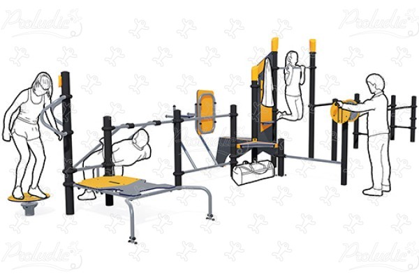 Station ludo-sportive multigénérationnelle J37102® sport & fitness acti'fun acti&rsquo;fit image 3d