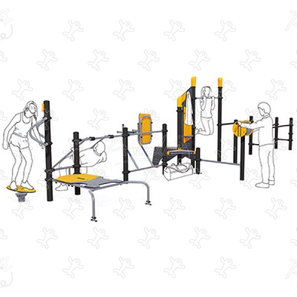 Station ludo-sportive multigénérationnelle J37102® sport & fitness acti'fun acti&rsquo;fit image 3d