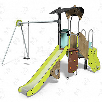 J3837-C aires de jeux structures multi-activités / jeux multifonctions diabolo image 3d