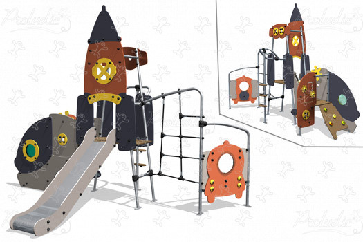 Fusée et Vaisseau J4062 aires de jeux jeux thématiques metropolis image 3d