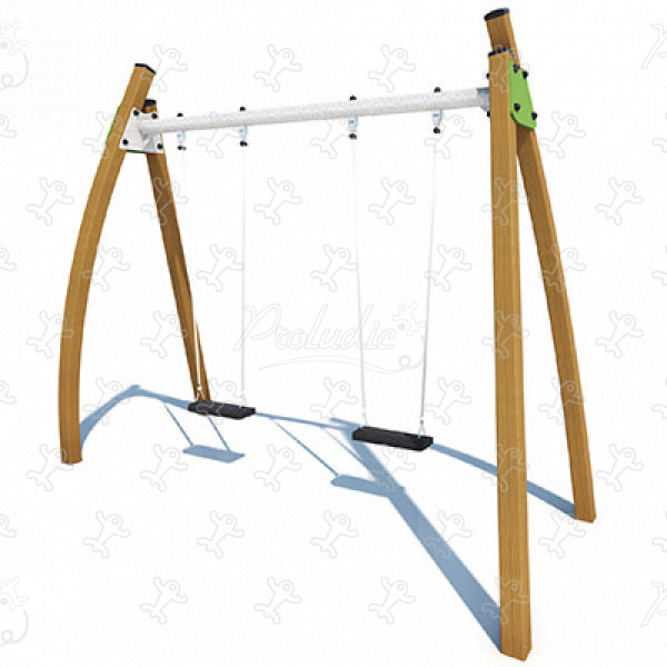 2 sièges plats J432-C® aires de jeux jeux classiques balançoires / portiques image 3d