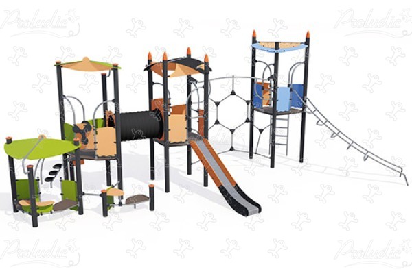 J45416 aires de jeux structures multi-activités / jeux multifonctions biibox image 3d