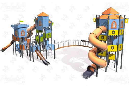 Les 3 tours J4703-P aires de jeux jeux thématiques médiéval image 3d