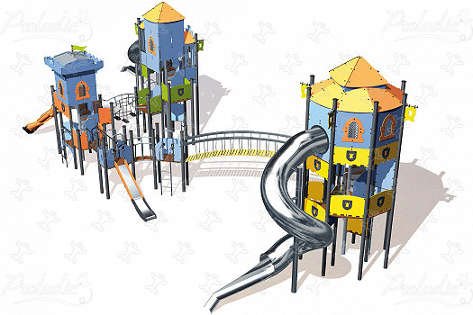 Les 3 tours J4703 aires de jeux jeux thématiques médiéval image 3d