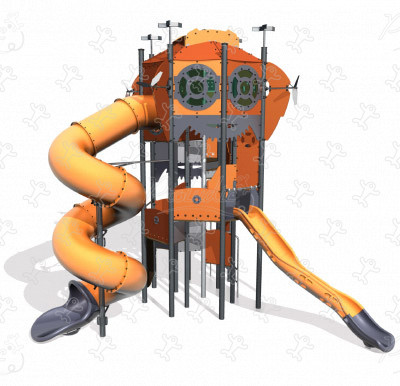 Tour octogonale J47101-P aires de jeux jeux thématiques metropolis image 3d