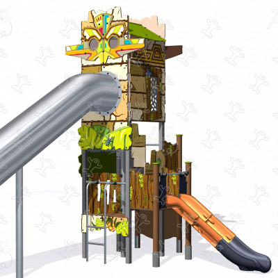 Tour carrée J47200-GA aires de jeux grafic games pour des aires de jeux personnalisées finition amazone image 3d