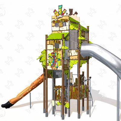 Tour en croix J47201-GA aires de jeux grafic games pour des aires de jeux personnalisées finition amazone image 3d