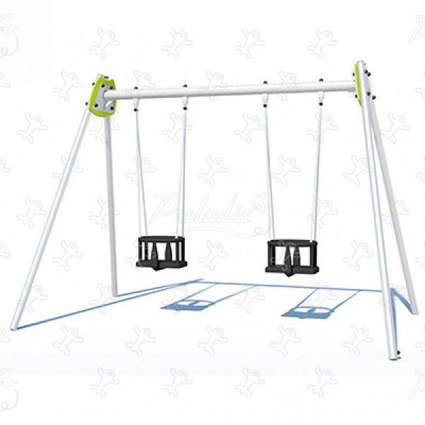 2 sièges bébé J474 aires de jeux jeux classiques balançoires / portiques image 3d