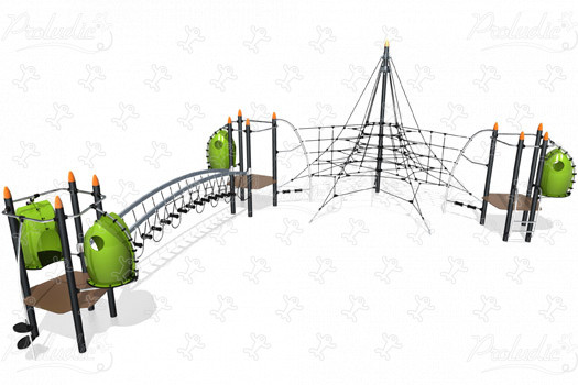 J4800 aires de jeux jeux d'équilibre & jeux à grimper pyramides de filets / structures de cordage image 3d