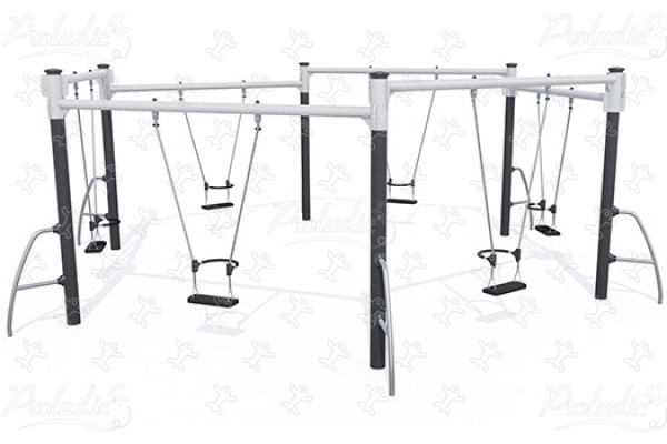 6 sièges plats J483 aires de jeux jeux classiques balançoires / portiques image 3d