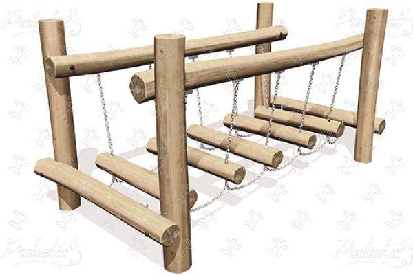 Passerelle de rondins J4900 aires de jeux jeux d'équilibre & jeux à grimper parcours image 3d