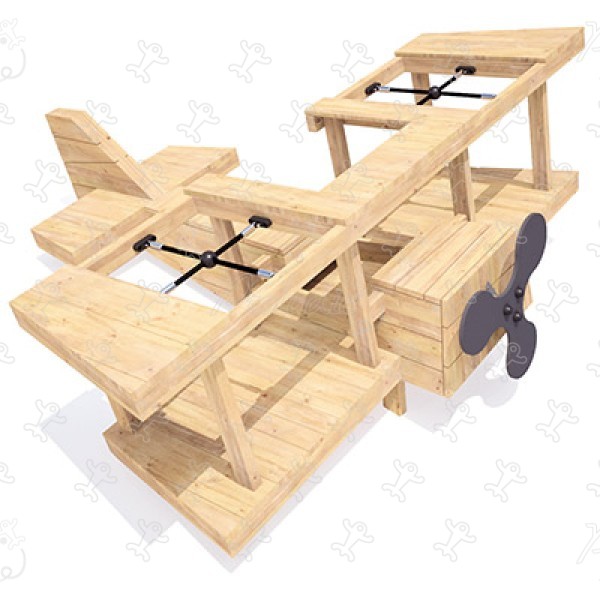 Biplan J49103® aires de jeux jeux en bois naturel durable origin’ aventure image 3d