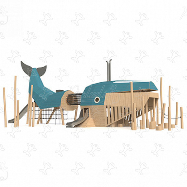 Baleine bleue J49117® aires de jeux jeux en bois naturel durable origin’ animaux image 3d