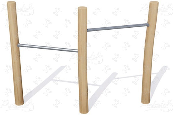 Barres fixes 2 hauteurs M J4916 aires de jeux acti'fun fitness bois image 3d