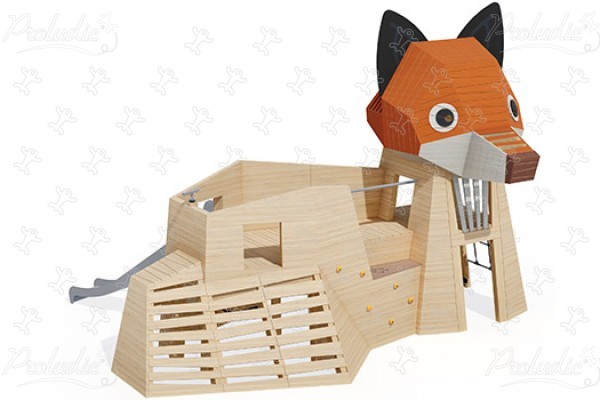Renard J49161® aires de jeux jeux en bois naturel durable origin’ animaux image 3d