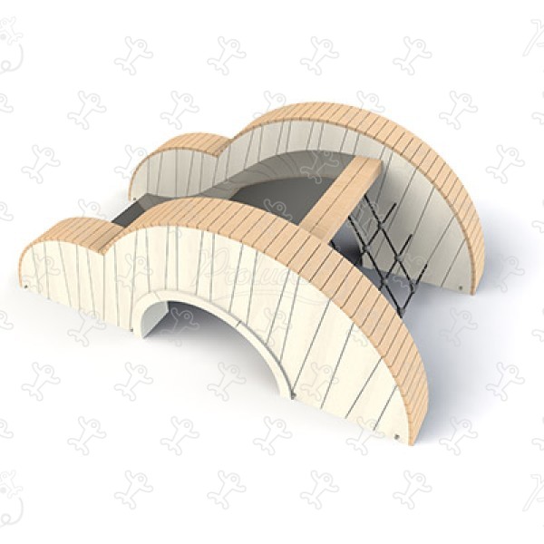 Nuage toboggan J49163® aires de jeux jeux classiques parcours et jeux à grimper en bois image 3d