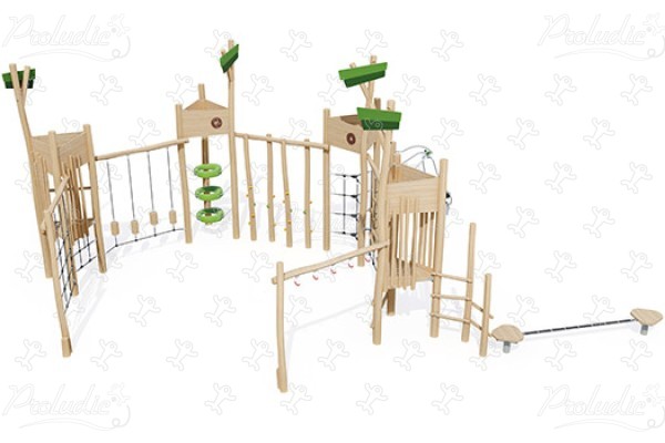 Parcours jungle J49166® aires de jeux jeux d'équilibre & jeux à grimper parcours image 3d