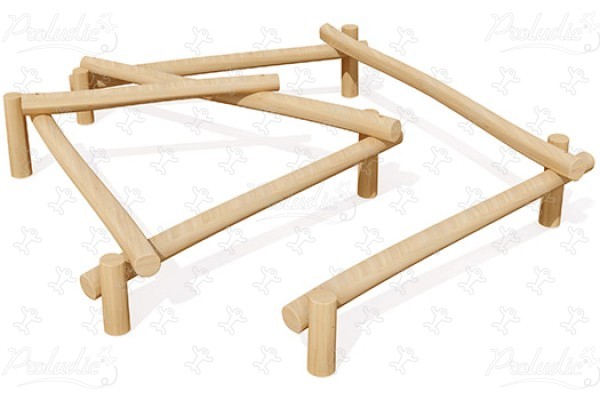 Mikado M J49169 aires de jeux jeux en bois naturel durable origin’ parcours et jeux à grimper en bois image 3d