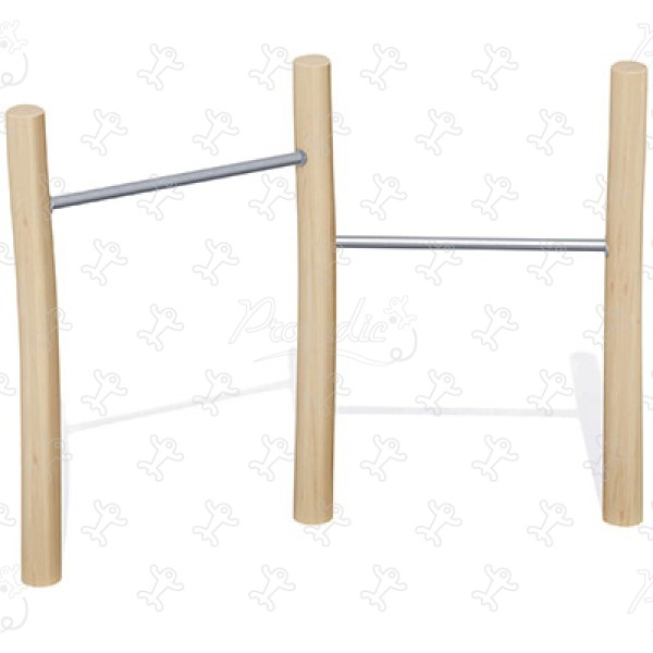 Barres fixes 2 hauteurs M J4916 aires de jeux acti'fun fitness bois image 3d