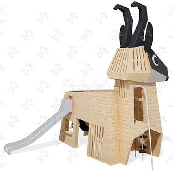 Chamois J49177® aires de jeux jeux en bois naturel durable origin’ animaux image 3d