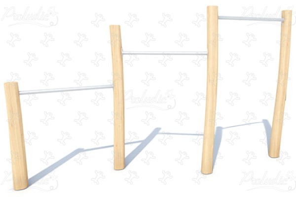 Barres fixes 3 hauteurs L J4919 sport & fitness acti'fun fitness bois image 3d