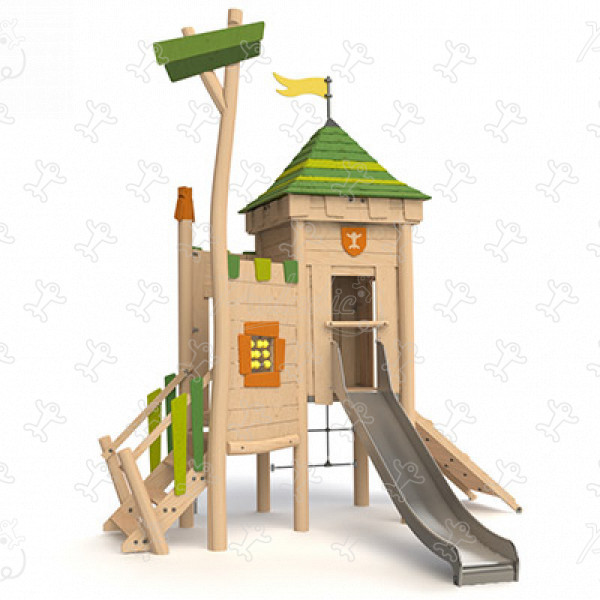 Donjon J49203® aires de jeux jeux en bois naturel durable origin’ origin&rsquo; / bois naturel durable image 3d