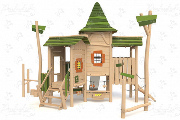 Village médiéval J49204® aires de jeux jeux en bois naturel durable origin’ origin&rsquo; / bois naturel durable image 3d
