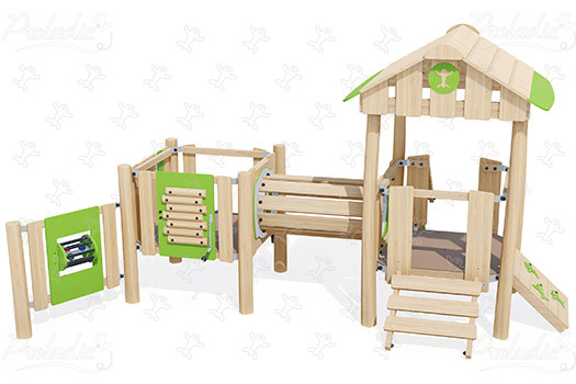 J49262® aires de jeux jeux en bois naturel durable origin’ origin&rsquo; / bois naturel durable image 3d
