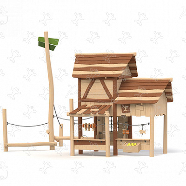 Grande échoppe J49308® aires de jeux jeux en bois naturel durable origin’ origin&rsquo; / bois naturel durable image 3d