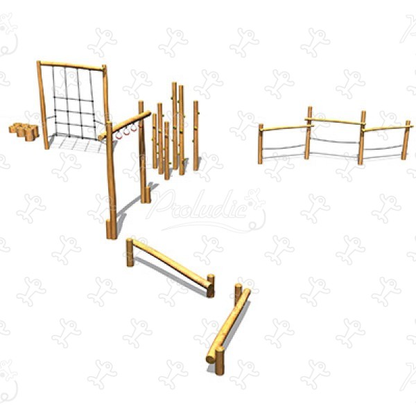 J4935 aires de jeux jeux d'équilibre & jeux à grimper parcours image 3d