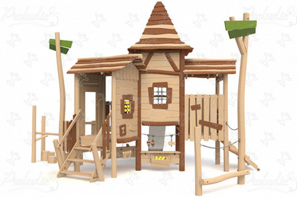 Bourg J49404® aires de jeux jeux en bois naturel durable origin’ origin&rsquo; / bois naturel durable image 3d