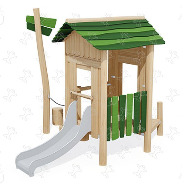 Cahutte J49412® aires de jeux jeux en bois naturel durable origin’ origin&rsquo; / bois naturel durable image 3d