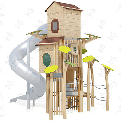Tour observatoire J49417® aires de jeux jeux en bois naturel durable origin’ origin&rsquo; / bois naturel durable image 3d
