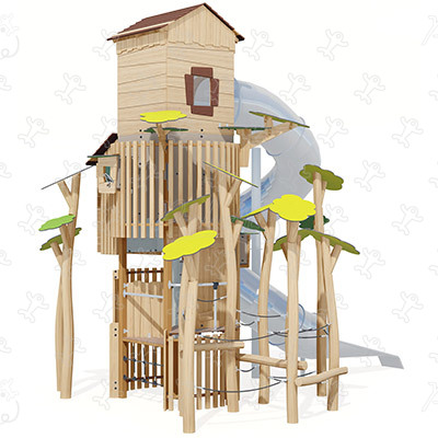 Tour observatoire J49417® aires de jeux jeux en bois naturel durable origin’ origin&rsquo; / bois naturel durable image 3d