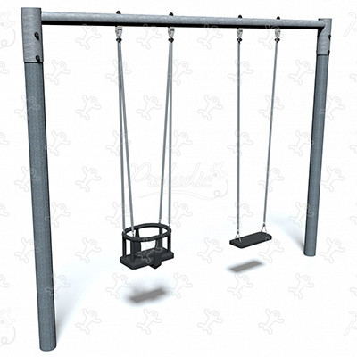 1 siège bébé, 1 siège plat J497 aires de jeux jeux classiques balançoires / portiques image 3d