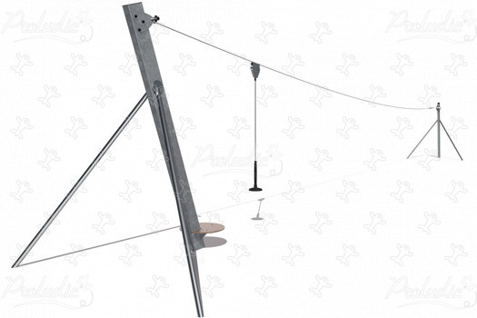 Téléphérique pente naturelle J512 aires de jeux jeux dynamiques tyroliennes / jeux à translation image 3d