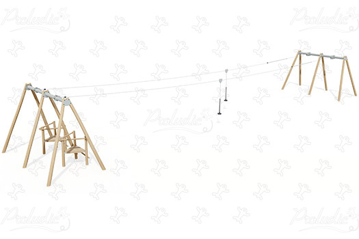 Téléphérique terrain plat J522 aires de jeux jeux dynamiques jeux traditionnels en bois image 3d