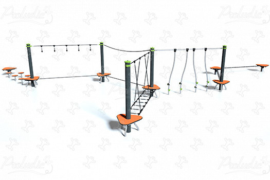 J5403-M aires de jeux jeux d'équilibre & jeux à grimper parcours image 3d