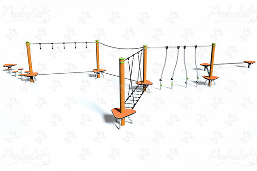 J5403 aires de jeux jeux d'équilibre & jeux à grimper parcours image 3d